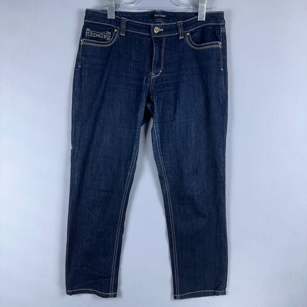 White House Black Market Crop Leg Jeans Womens Size 8 Mid Rise Stretch Blue